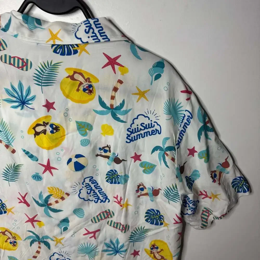 Tokyo Disney Resort Sui Sui Summer Chip 'n Dale Tropical M Button-Down Shirt